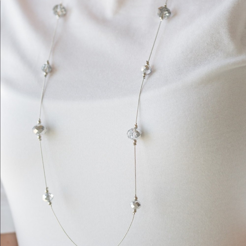 Champagne on the rocks silver necklace